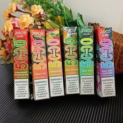 POCO Huge 5000 Puff Vapor Disposable E Cigarette 2% / 5% Nic Salt Recharger 950mah