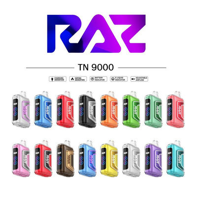 RAZ 9000puffs 650mAh in acciaio inossidabile Modello elettronico originale Vape con schermo per le prestazioni
