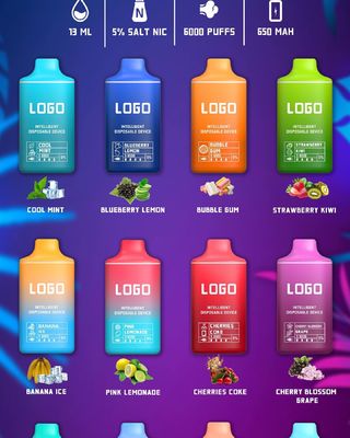 baccello eliminabile dei soffi di gomma della pittura 6000 dell'OEM Vape di 15ml 650mAh
