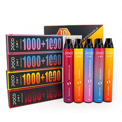 POCO 2 in 1 E-liquido di Nic Disposable Vapes Pen 2000puff 6ml del sale
