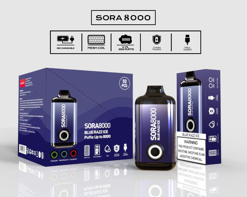 1Vaporizzatore di sigarette Sora 8000 E con capacità di ejuice