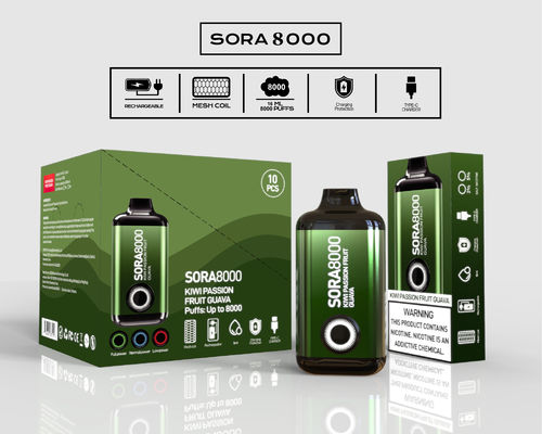Sora 8000 Puff Ricaricabile E Cigarette Mix Frutta Falvores Vape Pen Usa e getta