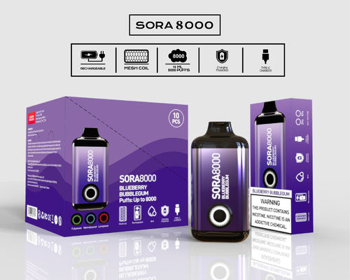 OEM 14ml 8000 Puffs Aromatizzato Disposable Vape Sora Pen 1.1ohm Mesh Coil