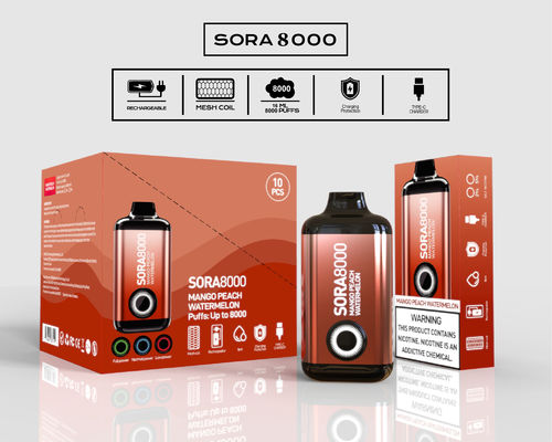 Originale Sora 8000 Puffs E-cig con porta di ricarica di tipo C