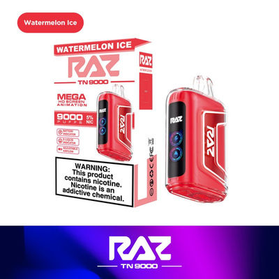 RAZ 9000puffs 650mAh in acciaio inossidabile Modello elettronico originale Vape con schermo per le prestazioni
