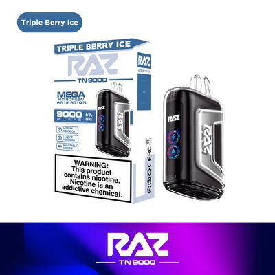 RAZ 9000puffs 650mAh in acciaio inossidabile Modello elettronico originale Vape con schermo per le prestazioni
