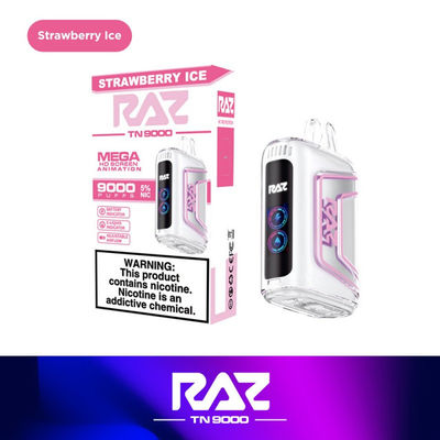 RAZ 9000puffs 650mAh in acciaio inossidabile Modello elettronico originale Vape con schermo per le prestazioni