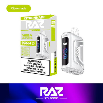 RAZ 9000puffs 650mAh in acciaio inossidabile Modello elettronico originale Vape con schermo per le prestazioni