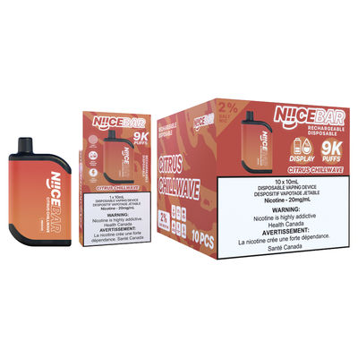 Dispositivo di vaporazione a vapore singolo di 15 ml di liquido elettronico Niice Bar 9000 con design anti-fuga