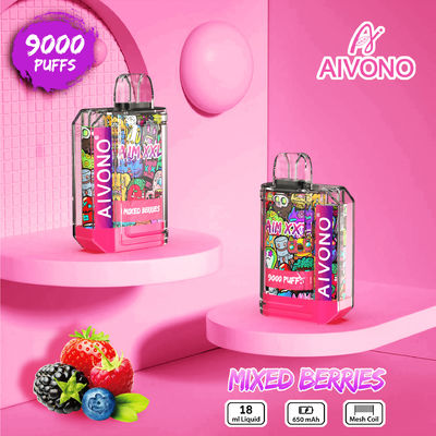 Punta a goccia rotonda Prepieno Vape Pen usa e getta 9000 Puffs 650mAh Batteria ricaricabile