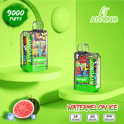 Punta a goccia rotonda Prepieno Vape Pen usa e getta 9000 Puffs 650mAh Batteria ricaricabile