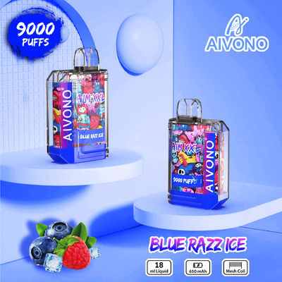 Punta a goccia rotonda Prepieno Vape Pen usa e getta 9000 Puffs 650mAh Batteria ricaricabile